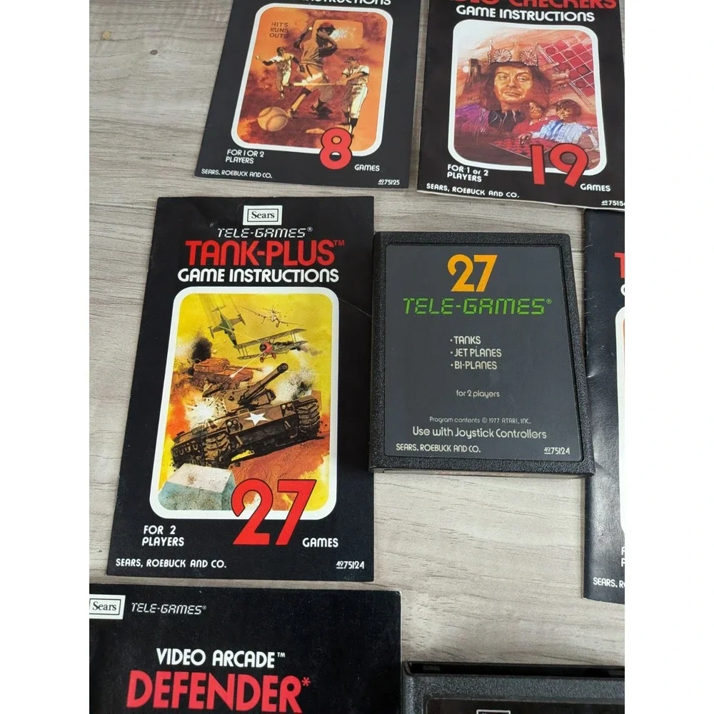 Tele-Games Atari 2600 SEARS Video Game LOT OF 8 Cartridges + Manuals or inserts